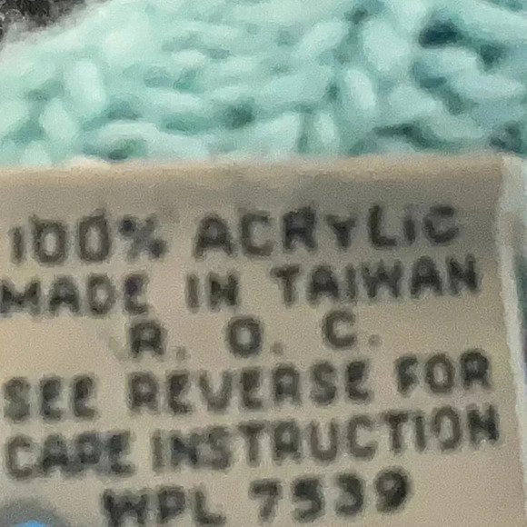 Vintage Diane Von Furstenberg Sweater Mock Neck 80's Aqua & White Size Small S - Picture 4 of 7